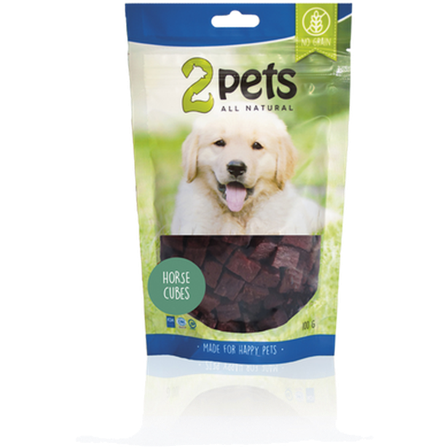 2 pets - Dogsnack Horse Cubes 100 g - Hund - Hundegodbiter & tyggebein - Naturlige godbiter for hund - ZOO.no