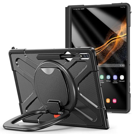 Samsung Galaxy Tab S10 Ultra / S9 Ultra / S8 Ultra Rotationshandtag Grip TPU + PC Tablet Fodral