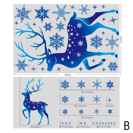 1 Set Avtagbara Snöflingor Dekaler Jul Fönster Klistermärken Deco