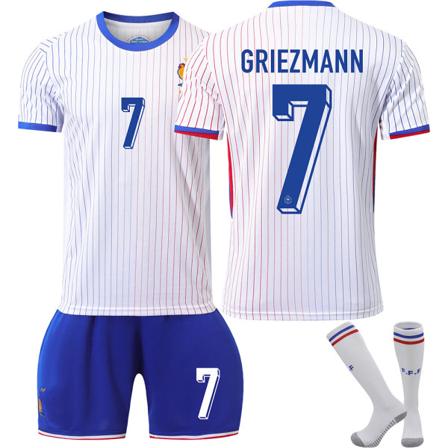 Frankrike 2024 drakt fotballdrakt UEFA Euro utgave hjem barn voksen sett nr.7 GRIEZMANN With socks 28