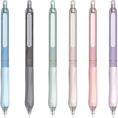 6 kpl Black Ink Pens Quick Dry Ink Pens Harmaa