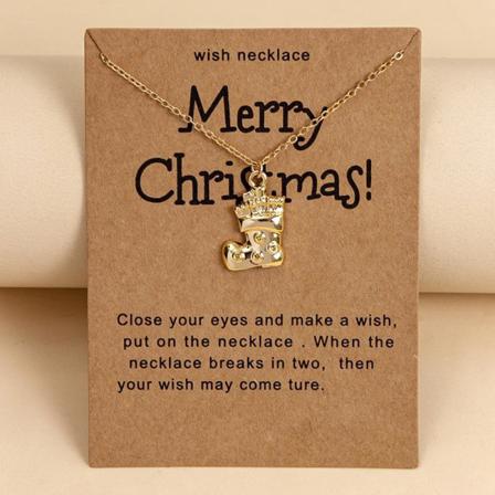 Julklapp Med Guldpläterat Halsband Jultomte Julgran Polkagris Sn Gold One Size