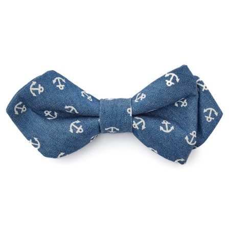 Blue Anchor Pointy Pre-Tied Bow Tie for Men - Pre-tied bow ties