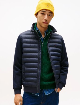 Tommy Hilfiger Mix Media Ess Rwb Stand Collar - Navy - XL