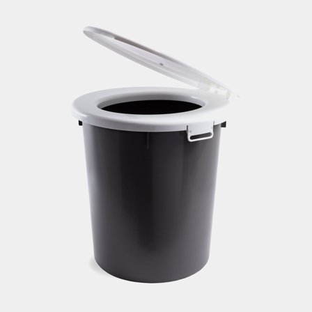 Balde sanitário Nordiska Plast, cinza/branco, 435 x 435 x 430 mm, 35 litros