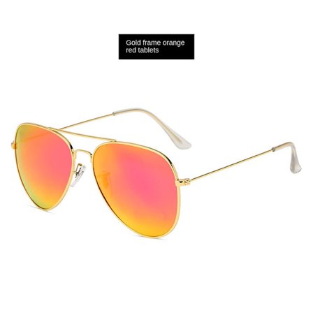 Klassiska polariserade solglasögon Mode färg film solglasögon Unisex Aviator solglasögon Gold frame exocarpium slice