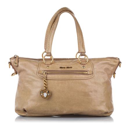 Miu Miu Pre-owned, Pre-owned Handbag Bruin, Dames, Maat:ONE Size