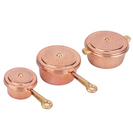 1:12 Dukkehus Kjøkkenutstyr Sett Miniatyr Simulering Pan Boiler Dukkehus Kjøkken Tilbehør Gull Gul