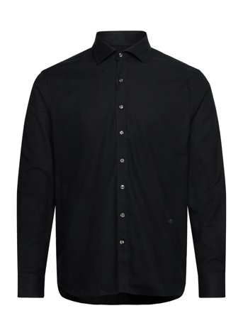 Oscar Jacobson Reg Fit Cut Away Brushed Flannel - Black - 39