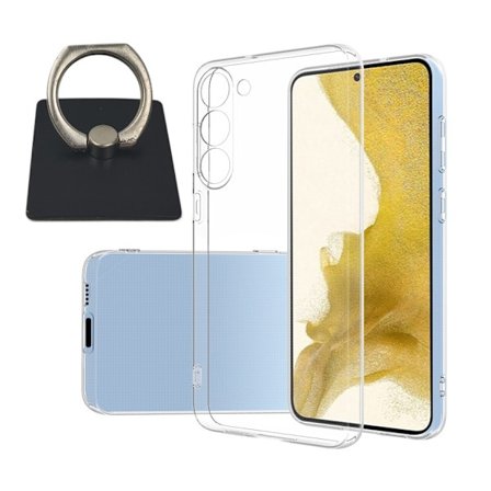 Samsung Galaxy S23+ Skal & Fyrkantig Fingerhållare - Skydd och Komfort - Svart