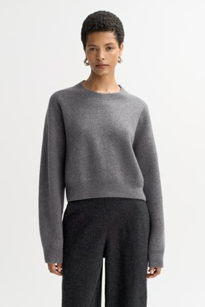 Soft Goat - Double faced crewneck - Kaschmirpullover für Damen - S - Grey