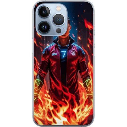 Apple iPhone 13 Pro Gjennomsiktig deksel Ronaldo Inferno - fotballhelt i flammer