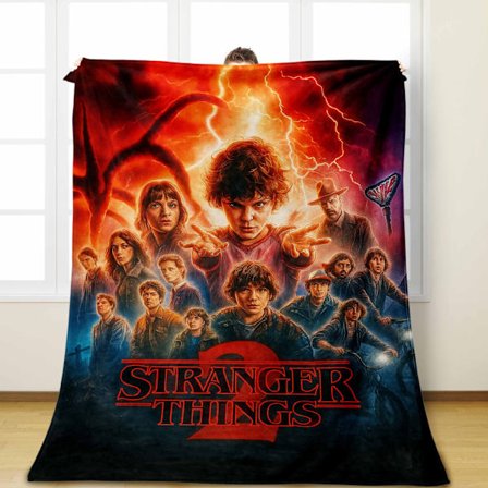 Stranger Things Grammar Fleecepeitto, Sohvanpäällinen, Erittäin Mukava Paksu ja Lämmin Sängynpeitto - Monikäyttöinen Huopa/Koristeellinen Sängynpeite 