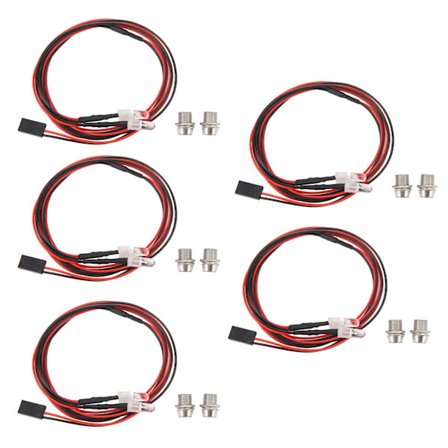 5 stk RC Bil LED Lyssett 5mm 2 stk Hvite Lysperler for Traxxas for Hsp for Redcat for Axial Scx10 for D90 for Hpi RC Bil