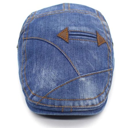 Distressed Denim Flat Cap Dobbelpil Beret Menn Kvinner Solhatt