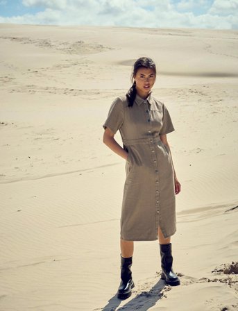 Noella Benita Long Dress - Beige - XL