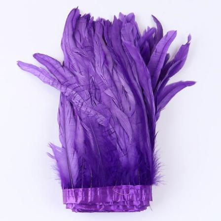 25-30 cm kukon höyhenet reunat hapsut värjätty värikäs luonnollinen kukko höyhen nauha juhla puku vaatteet päähineet koristelu Db deep purple 25-30 cm