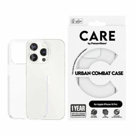 CARE by PanzerGlass Urban Combat -kotelo iPhone 15 Pro:lle - Kirkas