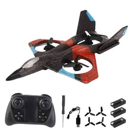 HD-drönare RC-plan med lampor, flygfoton, drönare, bra presentleksak för pojkar och flickor, röd, 3 batterier