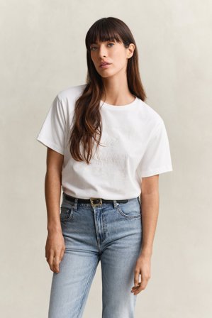 GANT Damen Graphic T-Shirt (S) Weiß