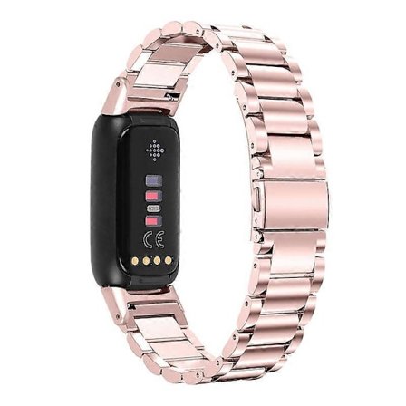 Tre Perler Rustfritt Stål Smart Klokkearmbånd Erstatningsarmbånd Metallarmbånd for Fitbit Luxe Multicolor