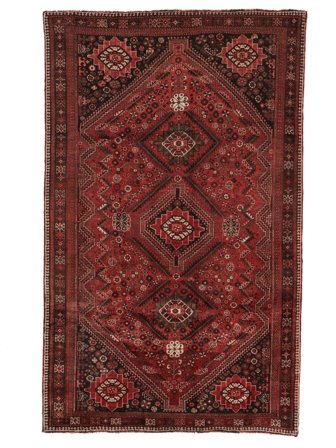 Qashqai Fine Rug 167X271 Black/Dark Red Wool, Persia