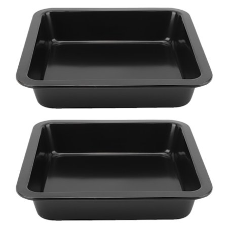 2 stk. firkantede non-stick ostekake pizzabakeform bageplade køkken bageværktøj (sort)