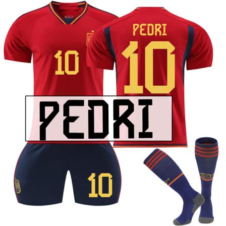 22-23 Espanjan Kotipeli Punainen nro 9 Garvey nro 7 Morata 10 Pedri MM-Jalkapallopaita NO.10 PEDRI 2XL