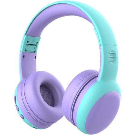 Barnehodetelefoner Bluetooth Barnehodetelefoner med 85dB Volumbegrensning, Letthets Barnehodetelefoner med Justerbar Hodebånd - Lilla