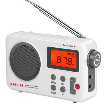 Bärbar Digital Radio LCD-skärm FM AM Radio med Högtalare och Minnesfunktion vid Strömavbrott