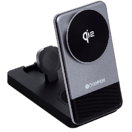 Champion Nordic 3-in-1 Laddställ Qi2 15w Övriga tillbehör Svart