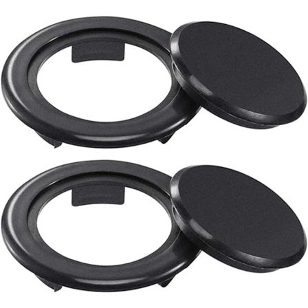 2 Sæt Parasolhulringe Plastik Terrasseparasol Bordringe Standard Størrelse Parasolhulpropper til Glas Udendørs Havebutik Dæk Terrasse (Sort)