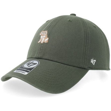 47 Brand - Grön unconstructed Keps - Base Runner Clean Up Cap-Dog Dad Cap @ Hatstore
