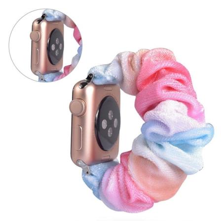 Apple Watch Series 5 44mm Mønster stof urrem - Cyan og Magenta Nuancer Multicolor