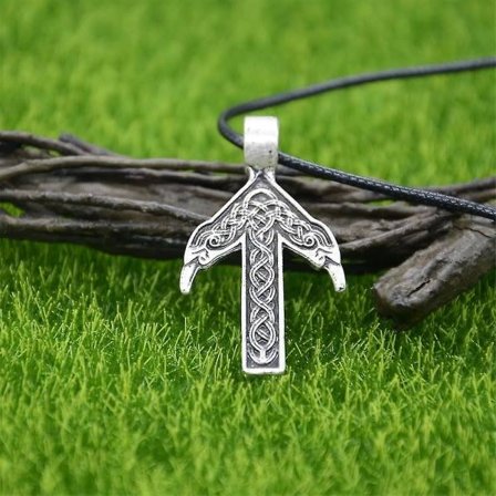 Viking Ulv Amulett Rune Fehu Nordisk Talisman Irske Knuter Smykker Goth Menn Halskjede Stil 5 Sølv