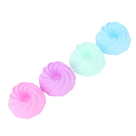 6 kpl Pyörremuotoiset silikoni-kuppikakkuvuoret leivontakupit, jotka eivät tarttu