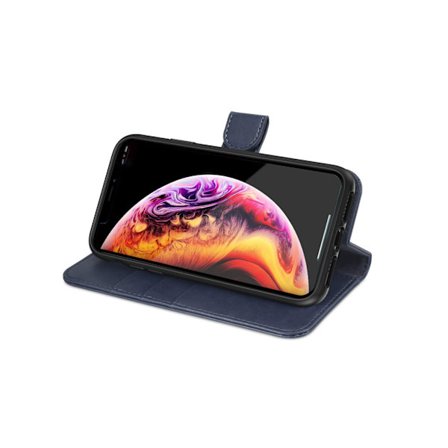 iPhone XS Max Plånboksfodral Läder med Stativ - Blå