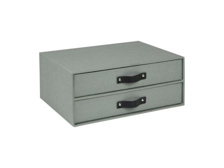BIGSO BOX Skrivbordsbyrå kartong 2-lådor mint - Lyreco - Kontorsmaterial - Till skrivbordet - Blankettfack och Boxar