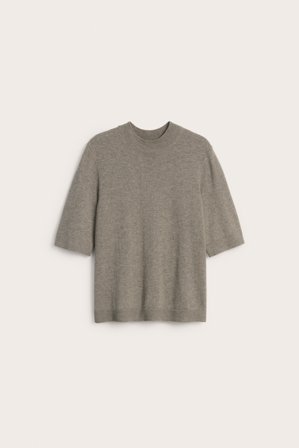 Kappahl | Sweter z dzianiny o drobnym splocie, z mieszanki wełny | Brązowy melanż