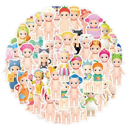 60 stk. Tegneseriesticker Sterkt Lim Sonny Angel Graffiti Sticker for Vannkopp Koffert Laptop Dekor QingHai