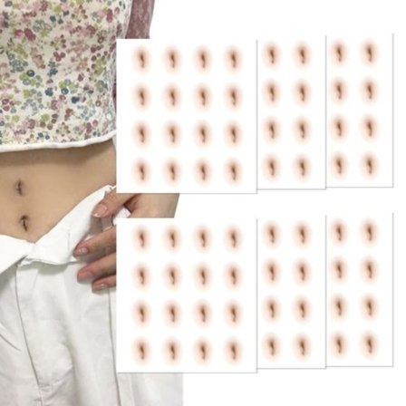Arkblad Navel Tattoo Stickers Engångs Falska Navelklistermärken Eyerealistic