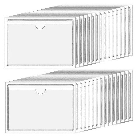 Klare selvklebende lommer 4x6in indekskortlommer Ermer Selvklebende med topplastende lomme