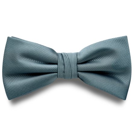 Przydymiana szara wstępnie zawiązana muszka rypsowa dla mężczyzn - Muszki gotowe do noszenia