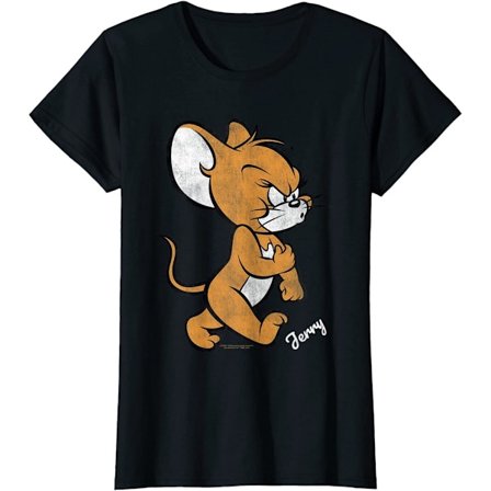 Tom och Jerry Dam/Dam Angry Mouse Bomull T-shirt XXL Svart