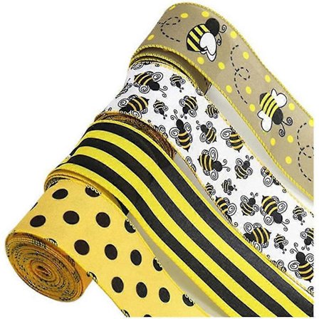 26 Yards Bee Trådkantband 2,5 tum Bredd Hessian Band Hantverksdekor 4 Rullar