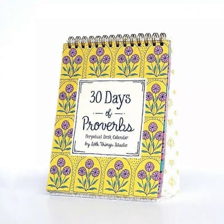 30 Dages Ordsprog Evig Kalender, Genanvendelig Udateret Kalender 12 Måneder