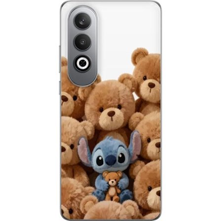 Kompatibel Mobilcover til OnePlus OnePlus Nord CE4 Sød og sikker illustration med Stitch omgivet af bamser, der skaber en varm og legende følelse fo