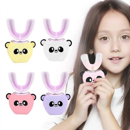 2–12-vuotiaiden älykäs 360 U-tyypin lasten sähköhammasharja, automaattinen ultraäänihammasharja, sarjakuvakuvioinen lasten harja