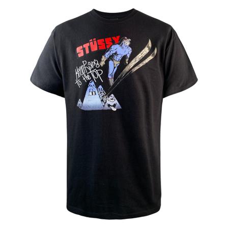 Stüssy, T-shirt Zwart, Heren, Maat:M,print