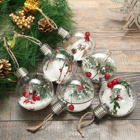 Joulu Led Läpinäkyvä Joulupallo Joulukuusi Hohtava Riipus